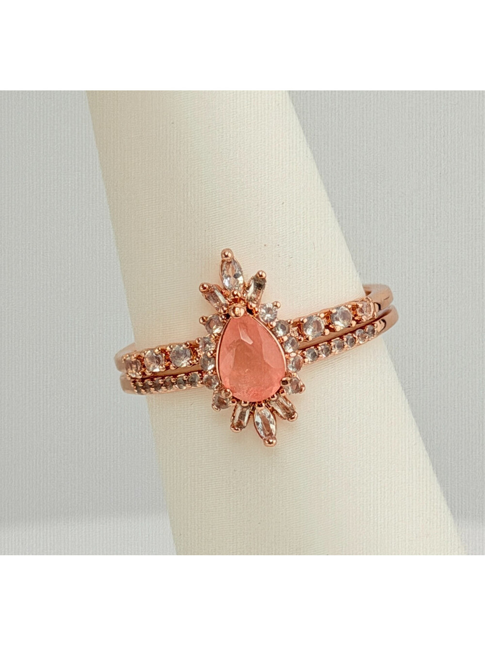 Bomb Party Sz 6 "Say It In Lights" Peach Tourmaline +Quartz Rose Gold RBP7441